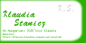 klaudia stanicz business card